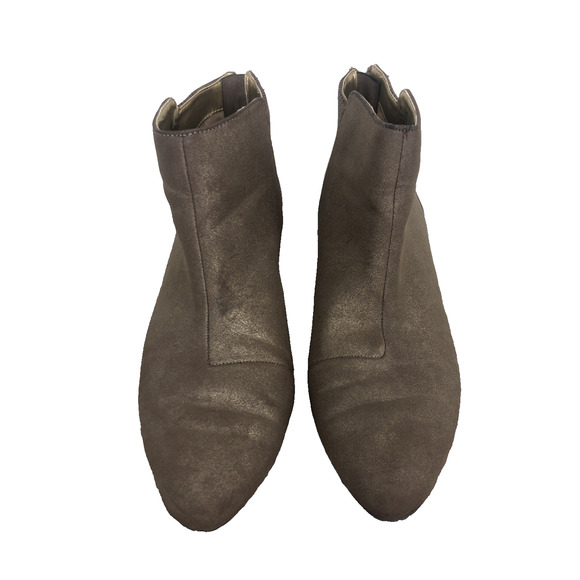 Jennifer Lopez Women's Ankle Boots Heels Size 7.5 Reba Gold Back Zip - Picture 5 of 9